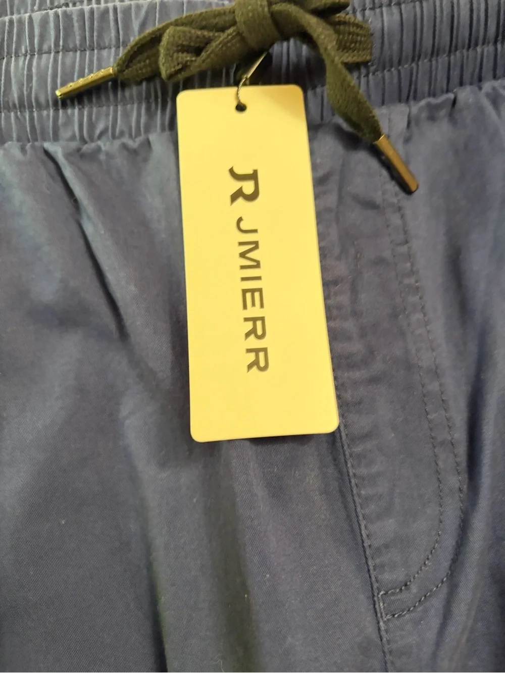 NWT JMIERR Men's Casual Drawstring Joggers Navy Blue Twill Pants‎ Size 2XL